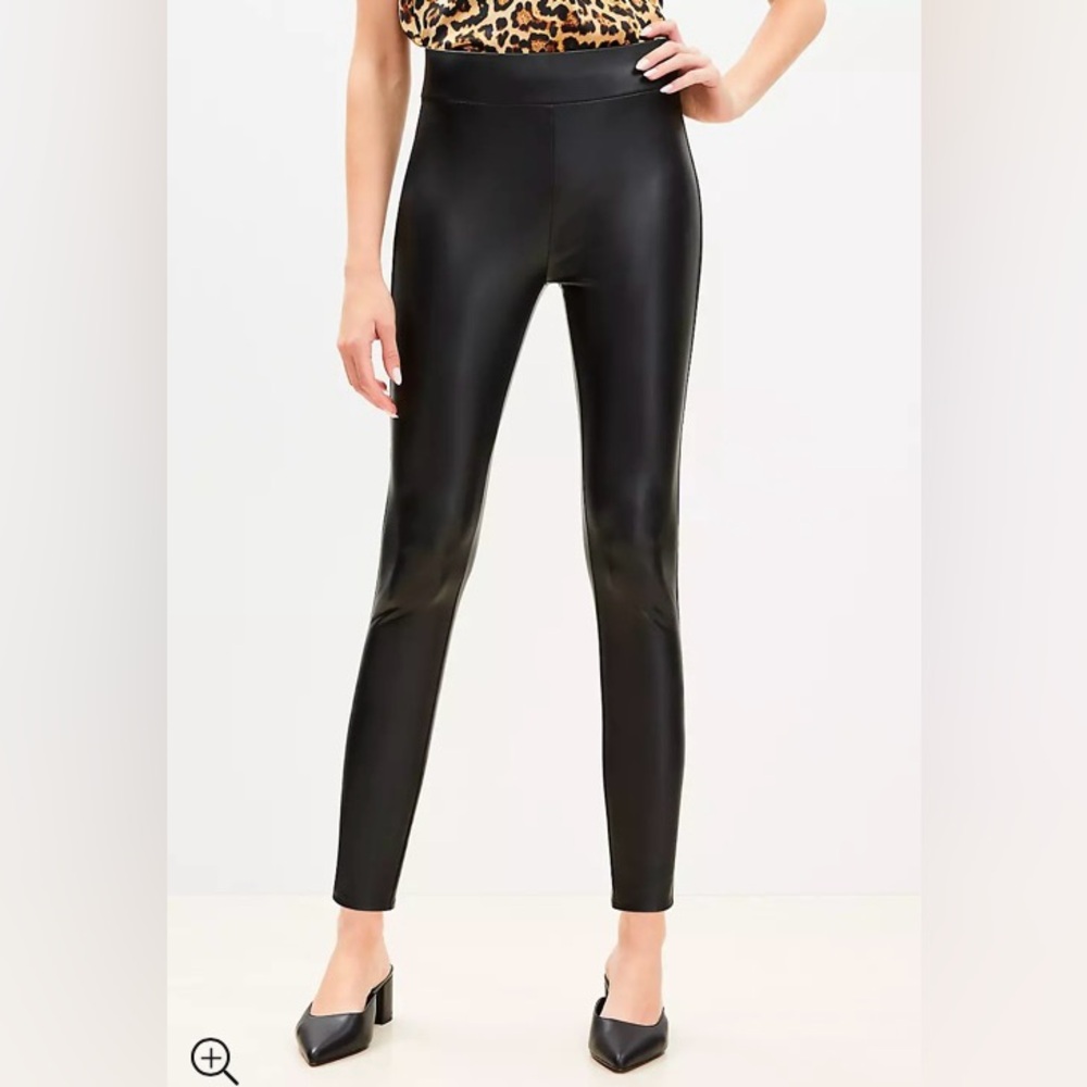 Loft Faux Leather Leggings Size L NWT